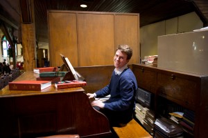 Colin playing organ